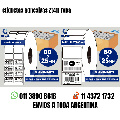 etiquetas adhesivas Zt411 ropa