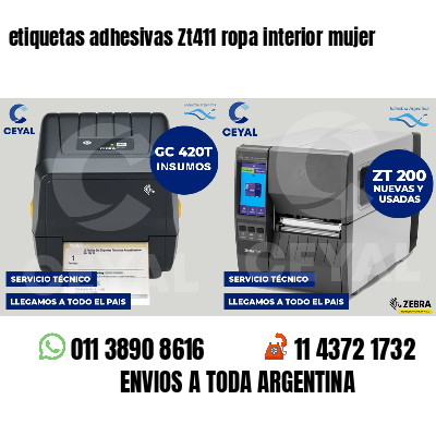 etiquetas adhesivas Zt411 ropa interior mujer