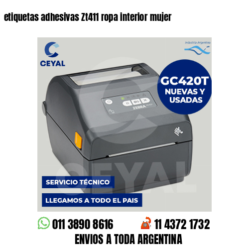 etiquetas adhesivas Zt411 ropa interior mujer