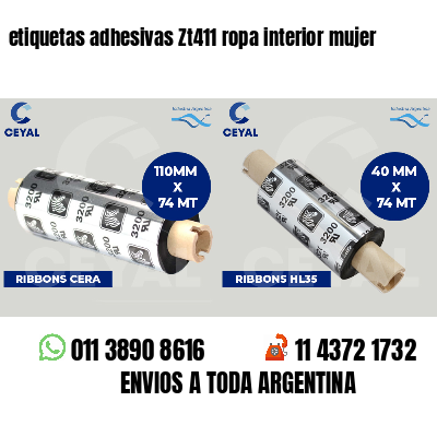 etiquetas adhesivas Zt411 ropa interior mujer