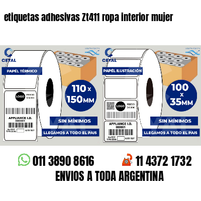 etiquetas adhesivas Zt411 ropa interior mujer