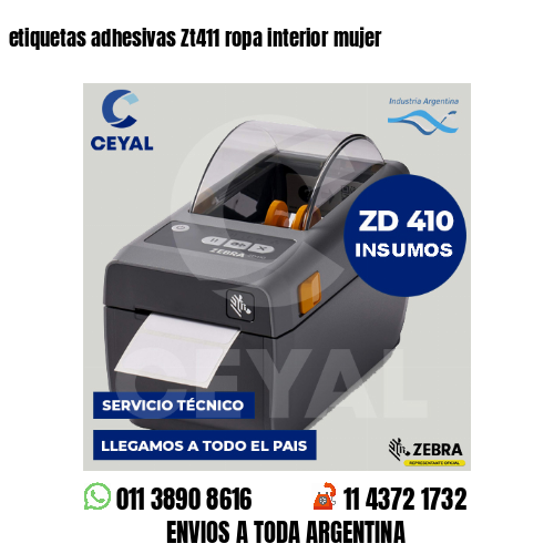 etiquetas adhesivas Zt411 ropa interior mujer