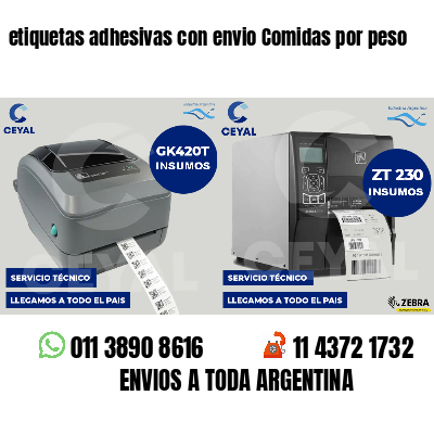 etiquetas adhesivas con envio Comidas por peso