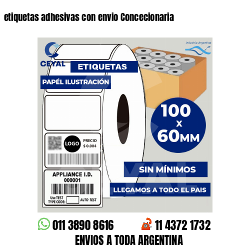 etiquetas adhesivas con envio Concecionaria