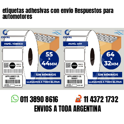 etiquetas adhesivas con envio Respuestos para automotores