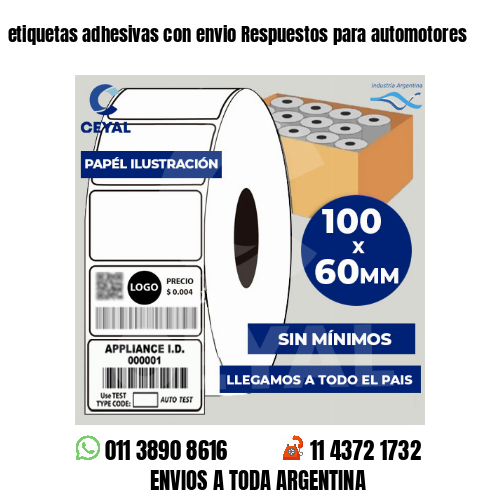 etiquetas adhesivas con envio Respuestos para automotores