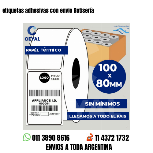 etiquetas adhesivas con envio Rotisería