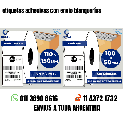 etiquetas adhesivas con envio blanquerías