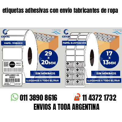 etiquetas adhesivas con envio fabricantes de ropa
