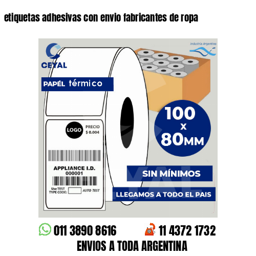 etiquetas adhesivas con envio fabricantes de ropa