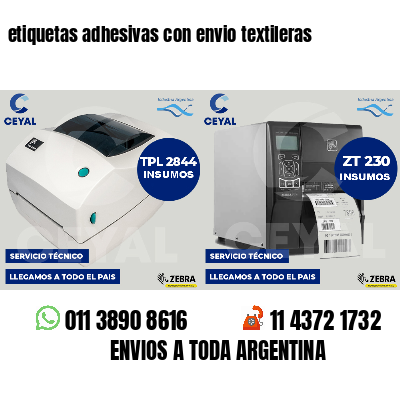 etiquetas adhesivas con envio textileras