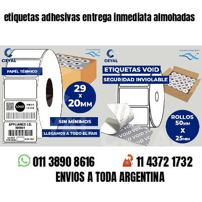 etiquetas adhesivas entrega inmediata almohadas