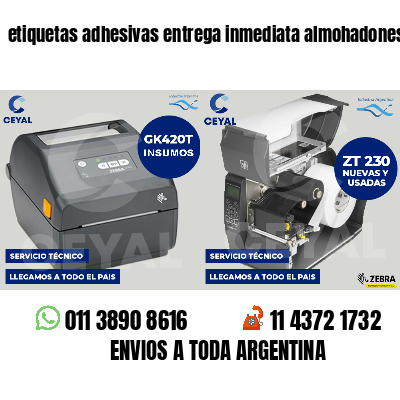 etiquetas adhesivas entrega inmediata almohadones