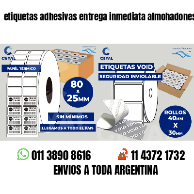 etiquetas adhesivas entrega inmediata almohadones