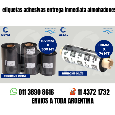 etiquetas adhesivas entrega inmediata almohadones