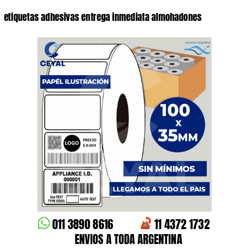 etiquetas adhesivas entrega inmediata almohadones