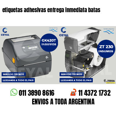 etiquetas adhesivas entrega inmediata batas