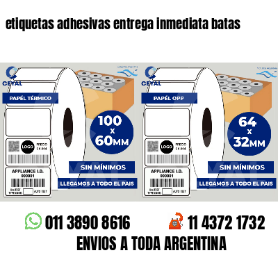 etiquetas adhesivas entrega inmediata batas