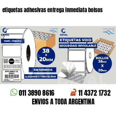 etiquetas adhesivas entrega inmediata bolsos