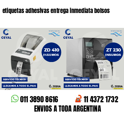 etiquetas adhesivas entrega inmediata bolsos