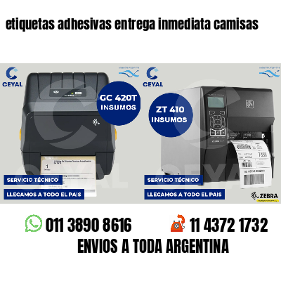 etiquetas adhesivas entrega inmediata camisas