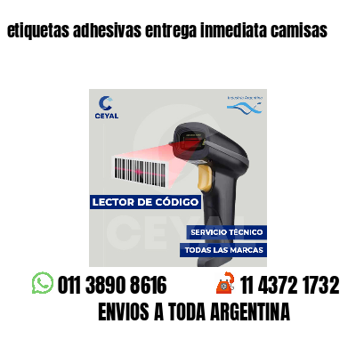 etiquetas adhesivas entrega inmediata camisas