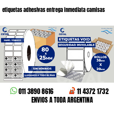 etiquetas adhesivas entrega inmediata camisas