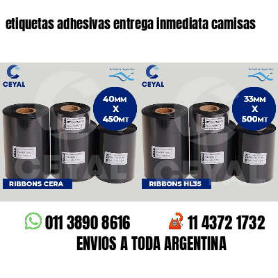 etiquetas adhesivas entrega inmediata camisas