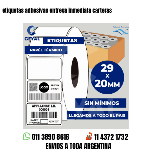 etiquetas adhesivas entrega inmediata carteras