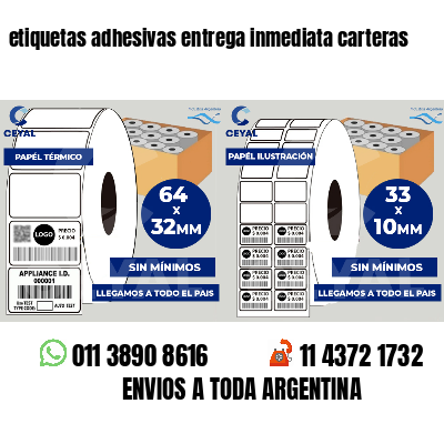 etiquetas adhesivas entrega inmediata carteras