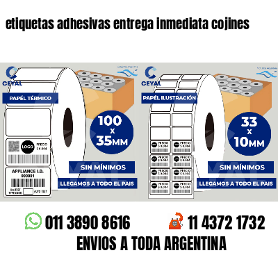 etiquetas adhesivas entrega inmediata cojines