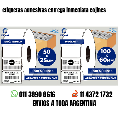 etiquetas adhesivas entrega inmediata cojines