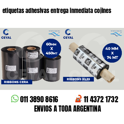 etiquetas adhesivas entrega inmediata cojines