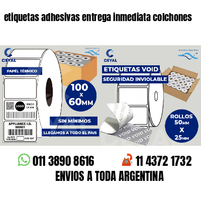 etiquetas adhesivas entrega inmediata colchones