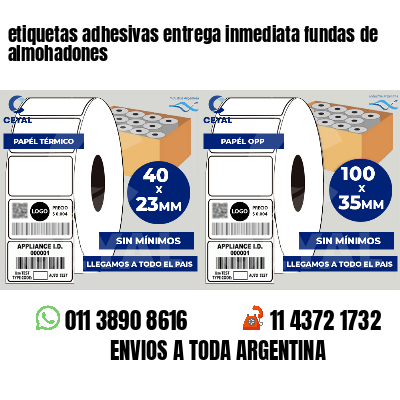 etiquetas adhesivas entrega inmediata fundas de almohadones