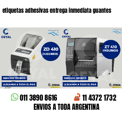 etiquetas adhesivas entrega inmediata guantes