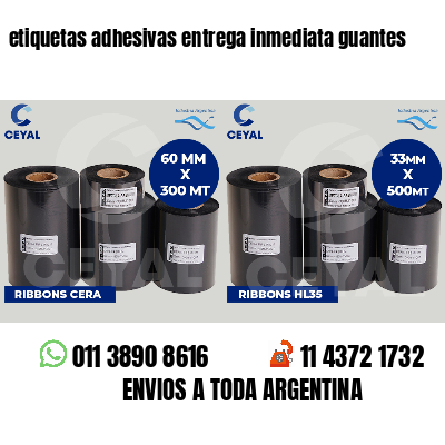 etiquetas adhesivas entrega inmediata guantes