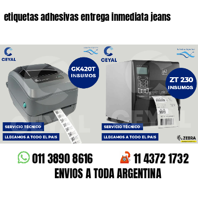 etiquetas adhesivas entrega inmediata jeans