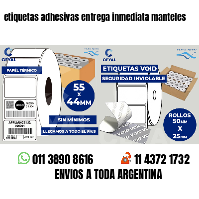 etiquetas adhesivas entrega inmediata manteles