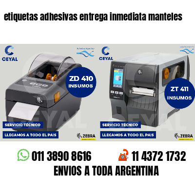 etiquetas adhesivas entrega inmediata manteles