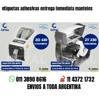 etiquetas adhesivas entrega inmediata manteles