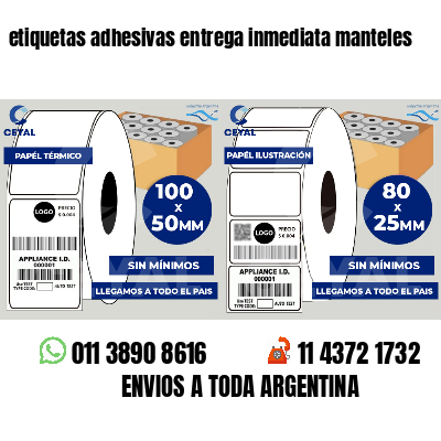 etiquetas adhesivas entrega inmediata manteles
