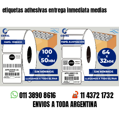 etiquetas adhesivas entrega inmediata medias
