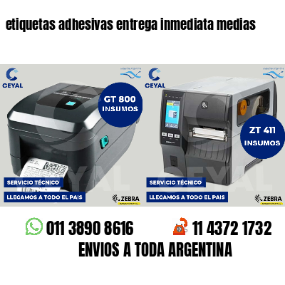 etiquetas adhesivas entrega inmediata medias