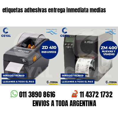 etiquetas adhesivas entrega inmediata medias