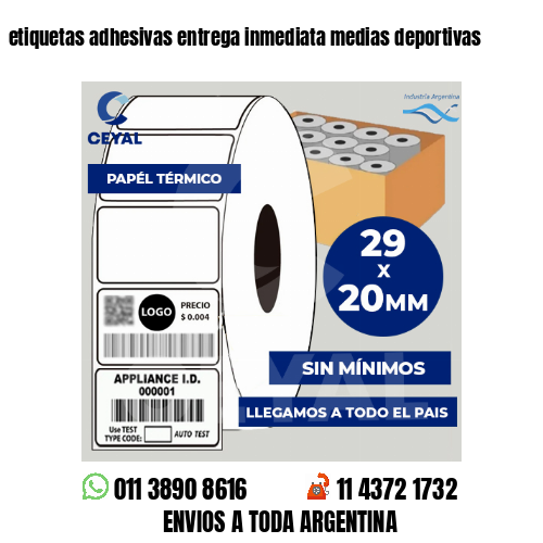 etiquetas adhesivas entrega inmediata medias deportivas