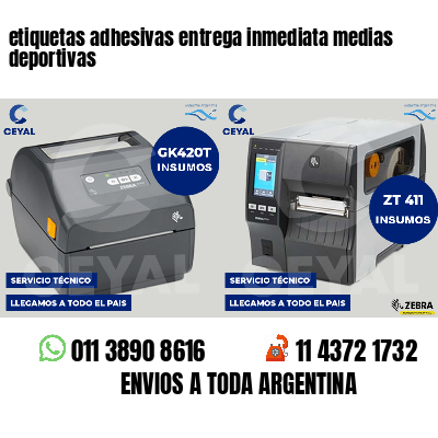 etiquetas adhesivas entrega inmediata medias deportivas