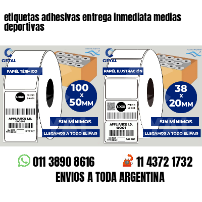 etiquetas adhesivas entrega inmediata medias deportivas