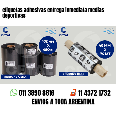 etiquetas adhesivas entrega inmediata medias deportivas
