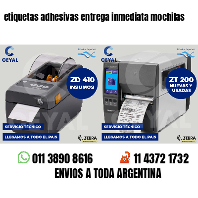 etiquetas adhesivas entrega inmediata mochilas